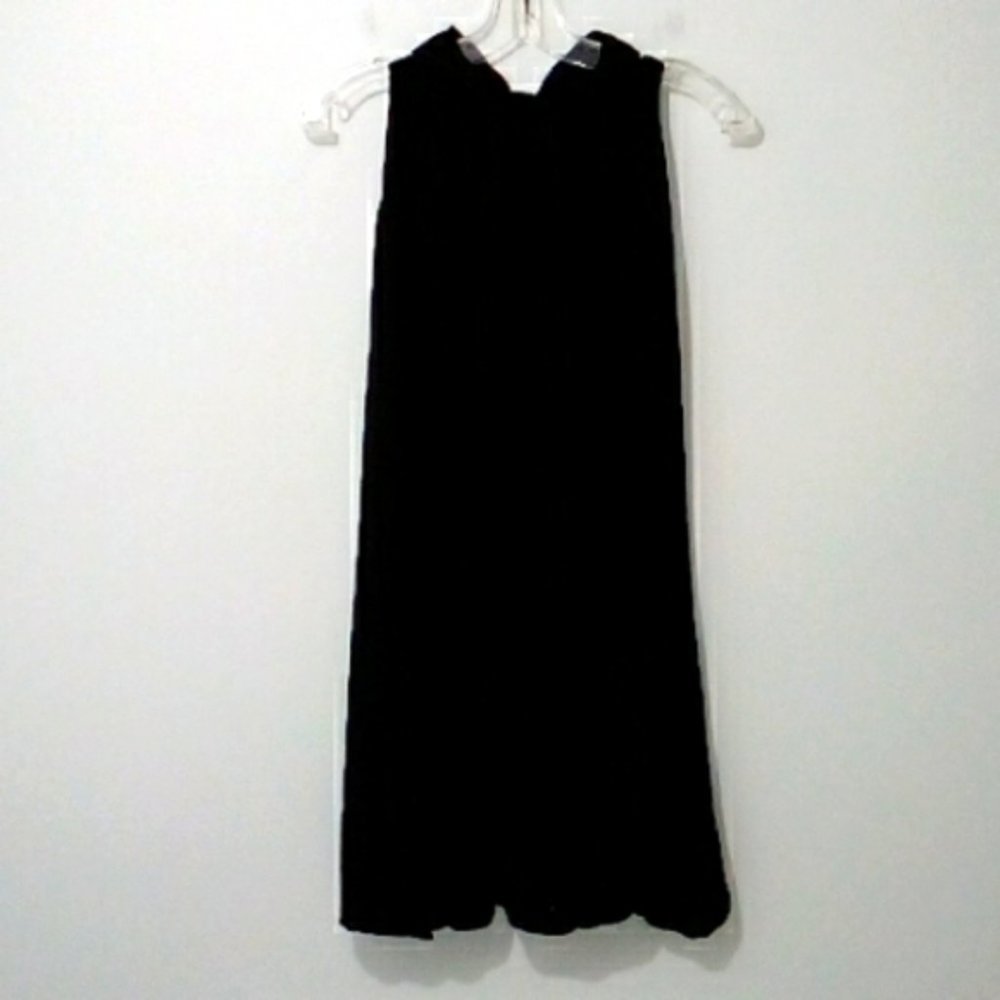 MSK black puff hem sleeveless mini dress